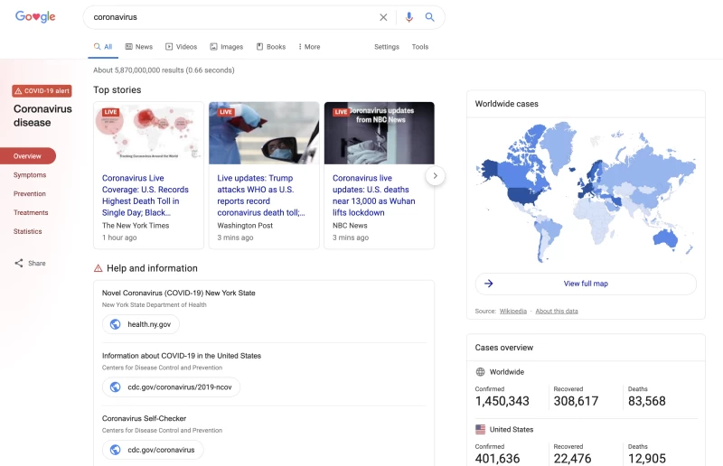 Googleコロナウイルス