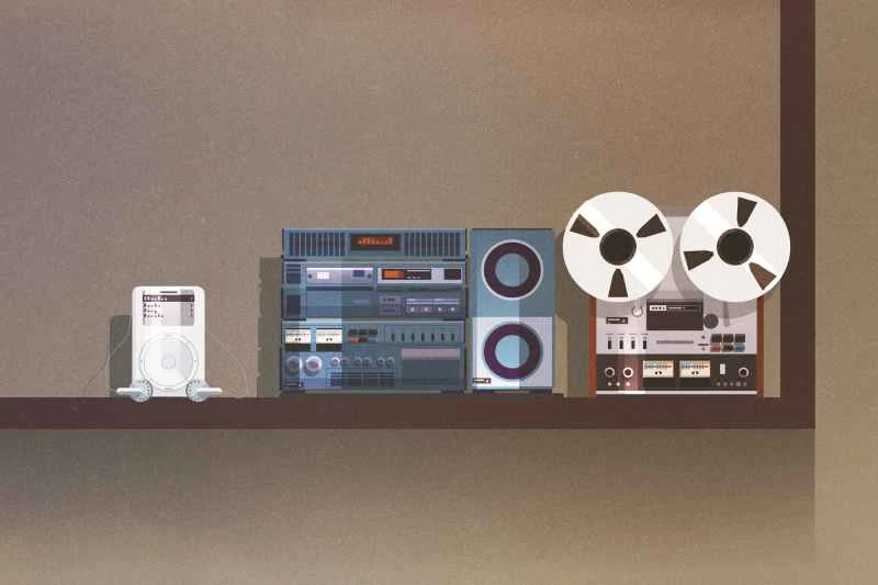 磁気テープ、コンパクトディスク、MP3