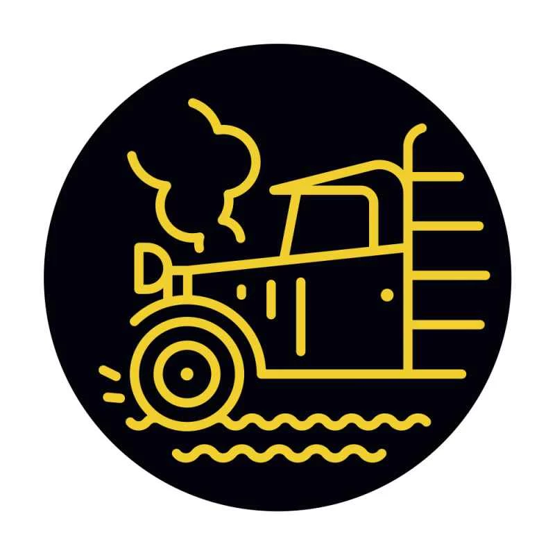 アスファルトの上のトラック